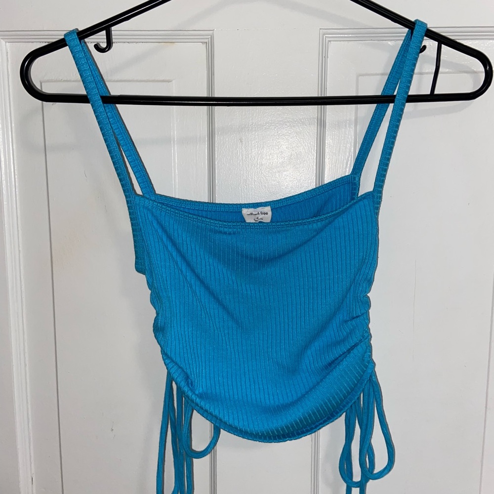 Aritzia Wilfred Free bright blue cropped tank, size XS